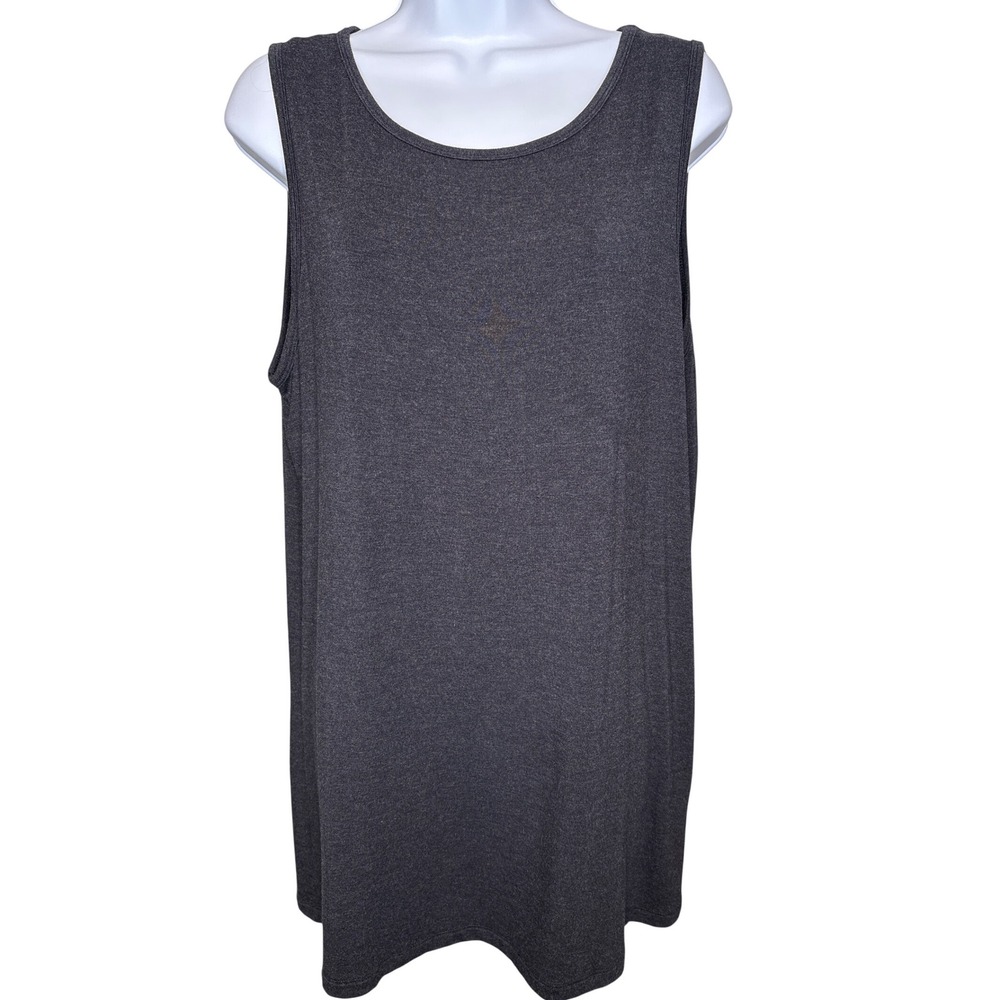 CAbi Womens Charcoal Gray Scoop Neck Tank Top Sz L Tunic‎ Minimalist Lagenlook